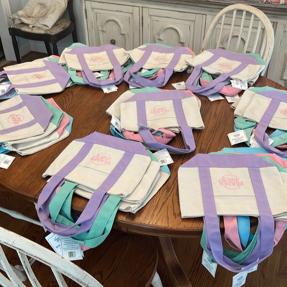 4 BAGS SOLD AS SET Trader Joe’s Mini Pastel Canvas, all colorways included